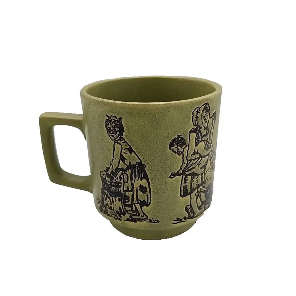 Vintage Stoneware Git Yer Coffe Maw Made in Japan Speckled‎ Novelty Coffee Mug